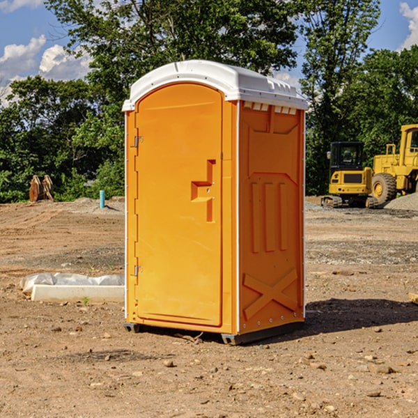 how often are the porta potties cleaned and serviced during a rental period in Vandervoort AR